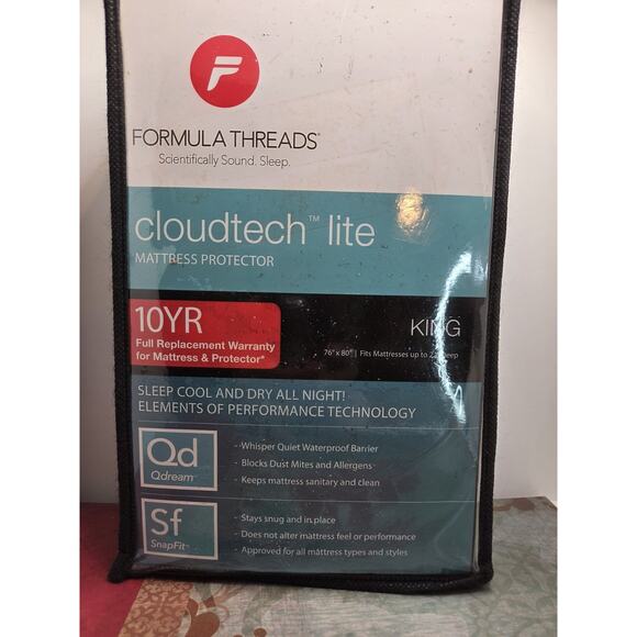 New Formula Threads Cloudtech Lite King Size 76 X 80 Waterproof Allergen Proof - Picture 1 of 8